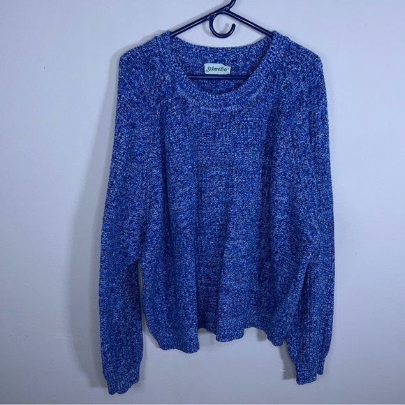 XL VINTAGE ST JOHNS BAY BLUE KNIT SWEATER LONG SLEEVE - Picture 5 of 11
